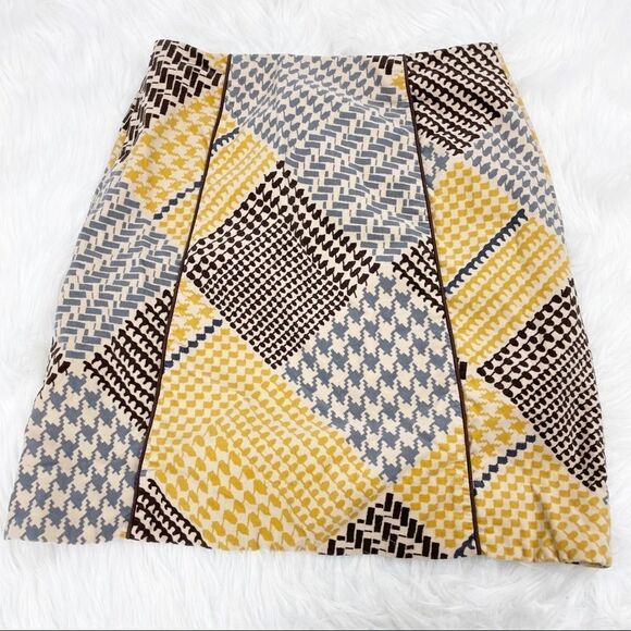 Anthropologie Maeve Patch Houndstooth Midi Skirt - Picture 3 of 6